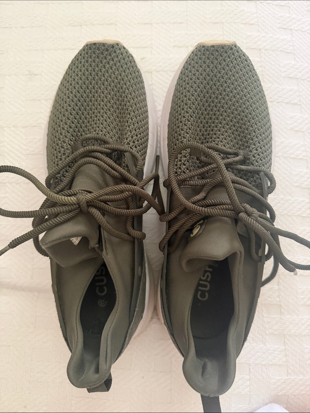 Women’s Olive Green Knit Athletic Sneakers